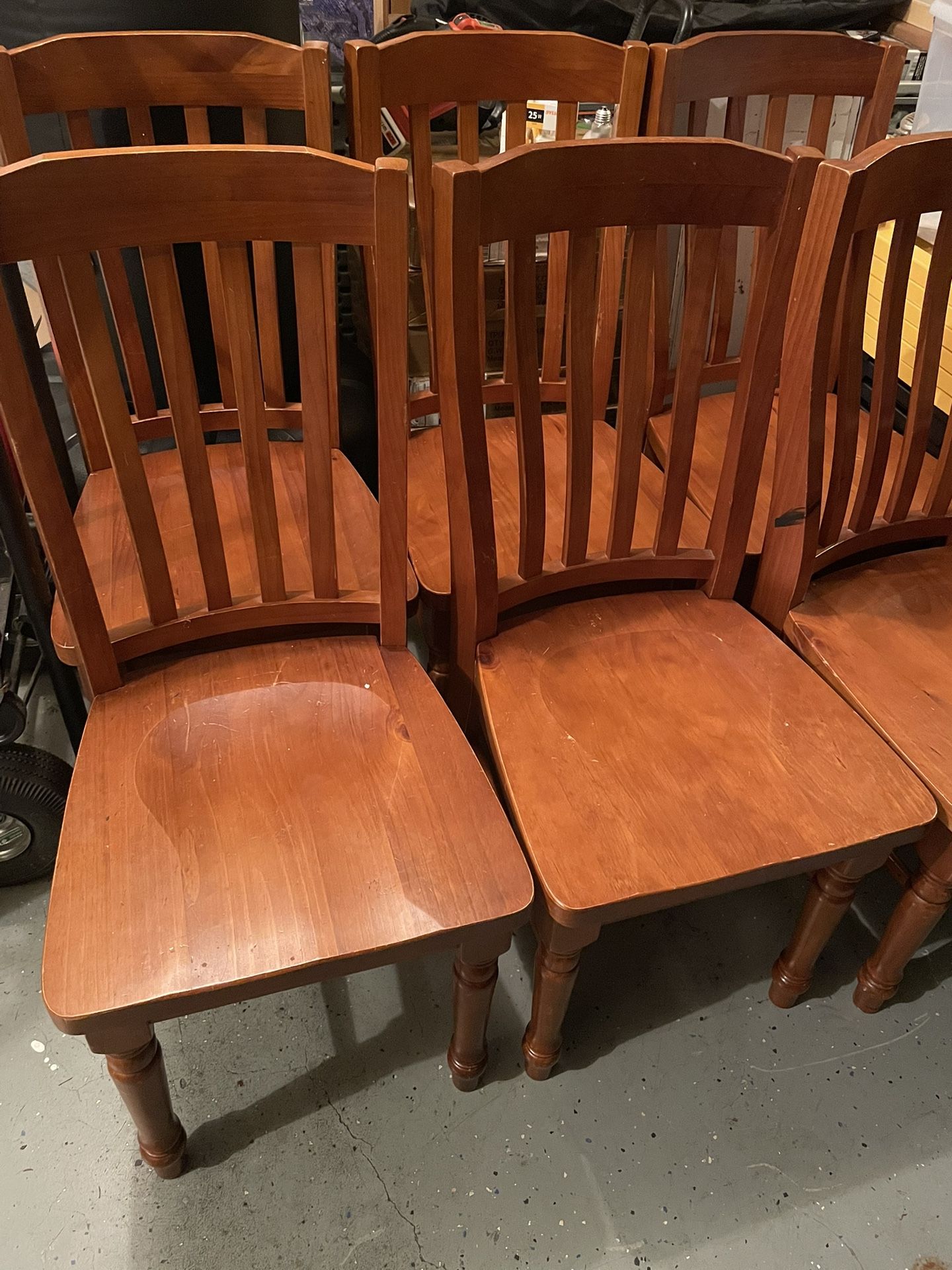 Six Wood chairs