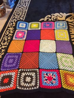 Brightly Colored Crochet Afghan