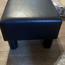 mini leather ottoman