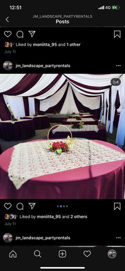 Draping tables chairs