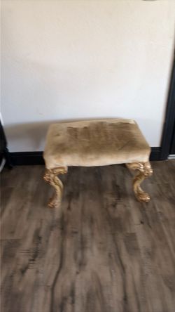 Vintage Ornate Upholstered Footstool Ottoman