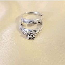 Women's Engagement & Wedding Ring Set Size 6-7