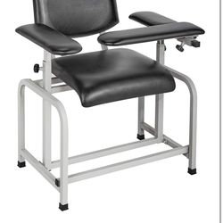 Black Phlebotomy Chair with Adjustable Armrest, Blood Draw Chair, Large Weight Capacity Comfortable Lab Medical Chair