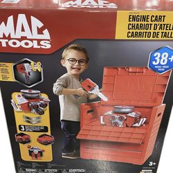 New Mac Tools Engine Utility Cart Play Set, 38+ Pieces Impact Drill