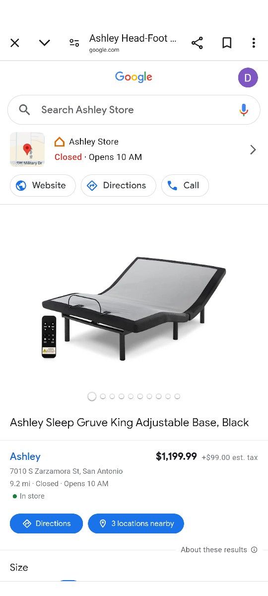 Cali king Adjustable Bed W/ Beauty Rest Matress And Remote