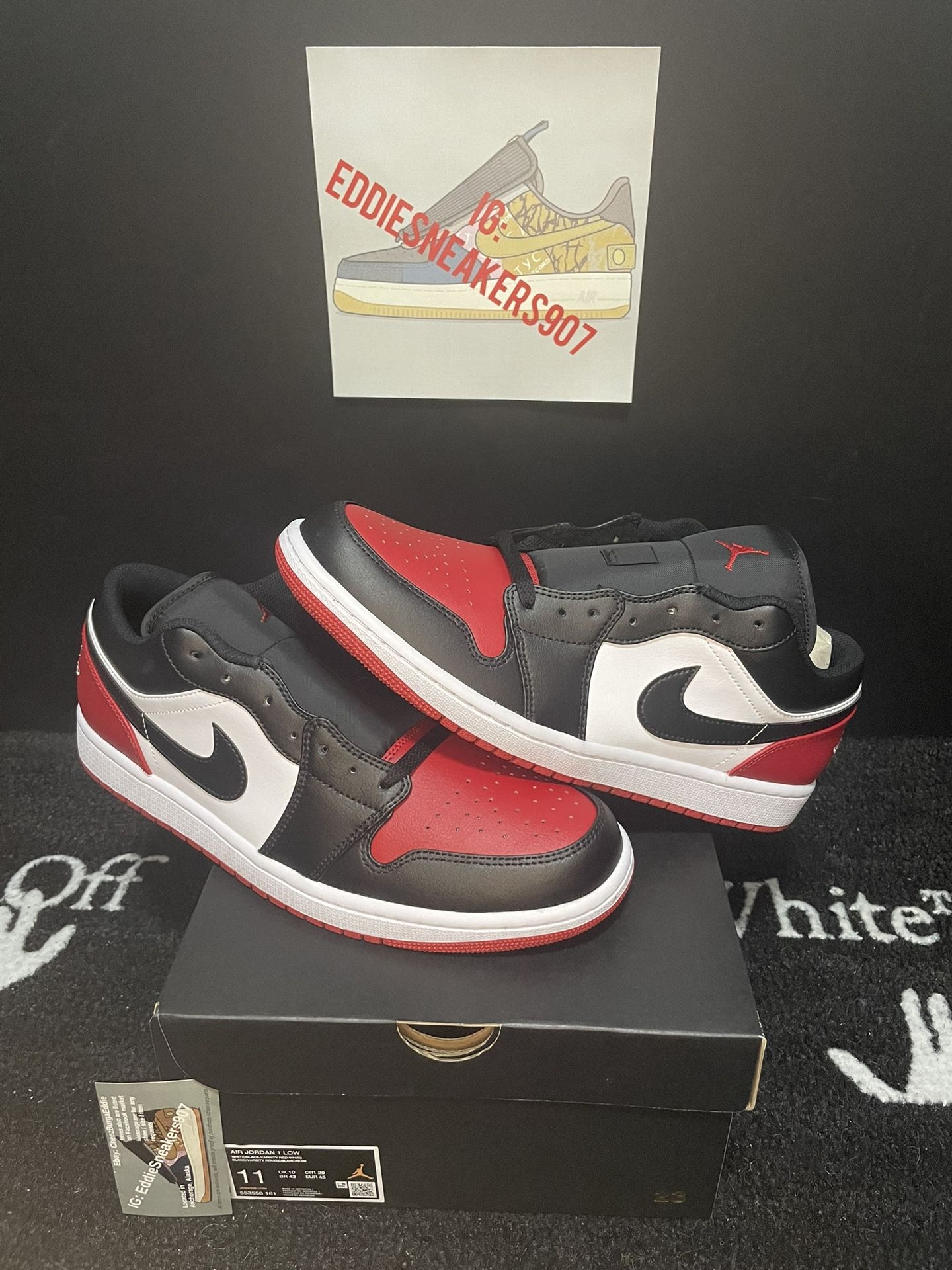 Air Jordan 1 Low “Bred 2.0” Men’s Size 11