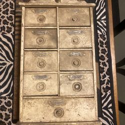 Very Antique Wooden Wall Mounted Spice Holder