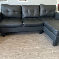 Black L Shape Couch Sofa