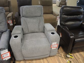 Track Arm Power Recliner — Ashley Furniture (Grey)
