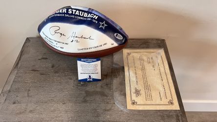 Roger Staubach Autographed Football