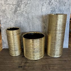 Planter Pots Gold And Silver