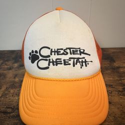 Chester Cheetah Trucker Hat Snapback Orange White