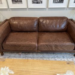West Elm Leather Couch