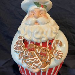 Vintage Baking Santa Cookie Jar