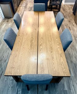 IKEA MÖRBYLÅNGA table and six BERGMUND chairs ($1649 retail price)