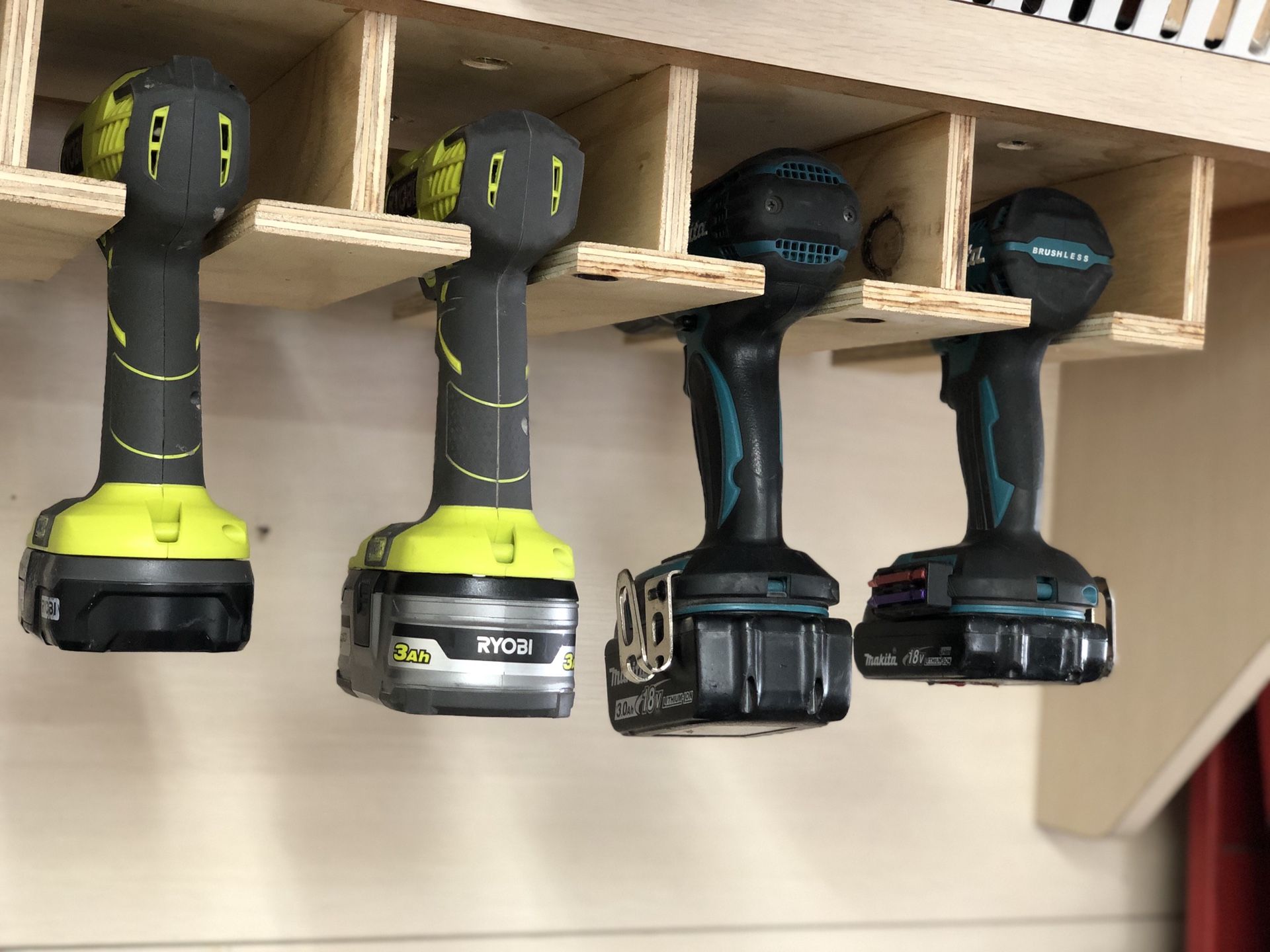 Custom Made Cordless Tool Rack