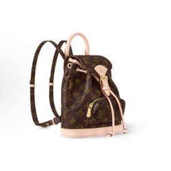 LOUIS VUITTON Montsouris Letter Logo Drawstring Opening Monogram Coated Canvas Backpack Mini Women's Brown（s买家185）82