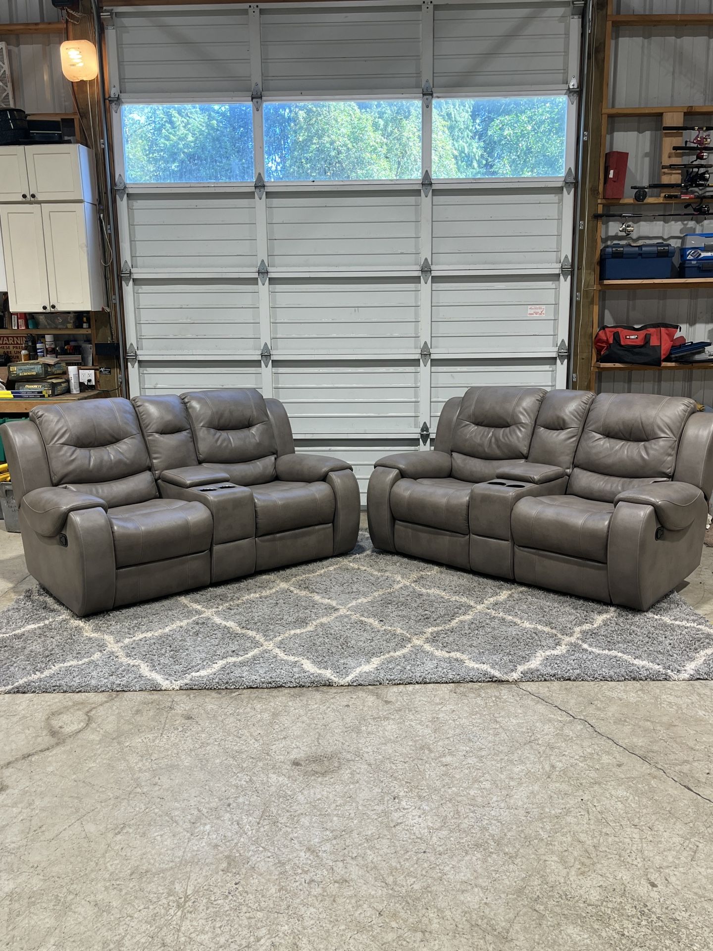 Reclining Loveseat Set - Excellent Condition