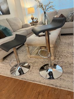 BARR STOOLS BLACK AND CHROME