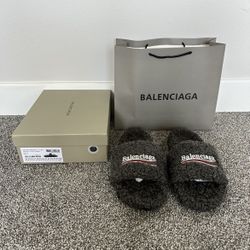 Grey Balenciaga Slides