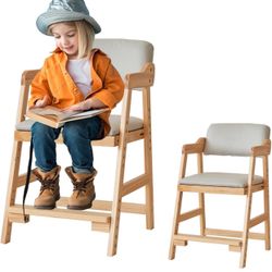 Adjustable Wooden High Chair for Toddlers