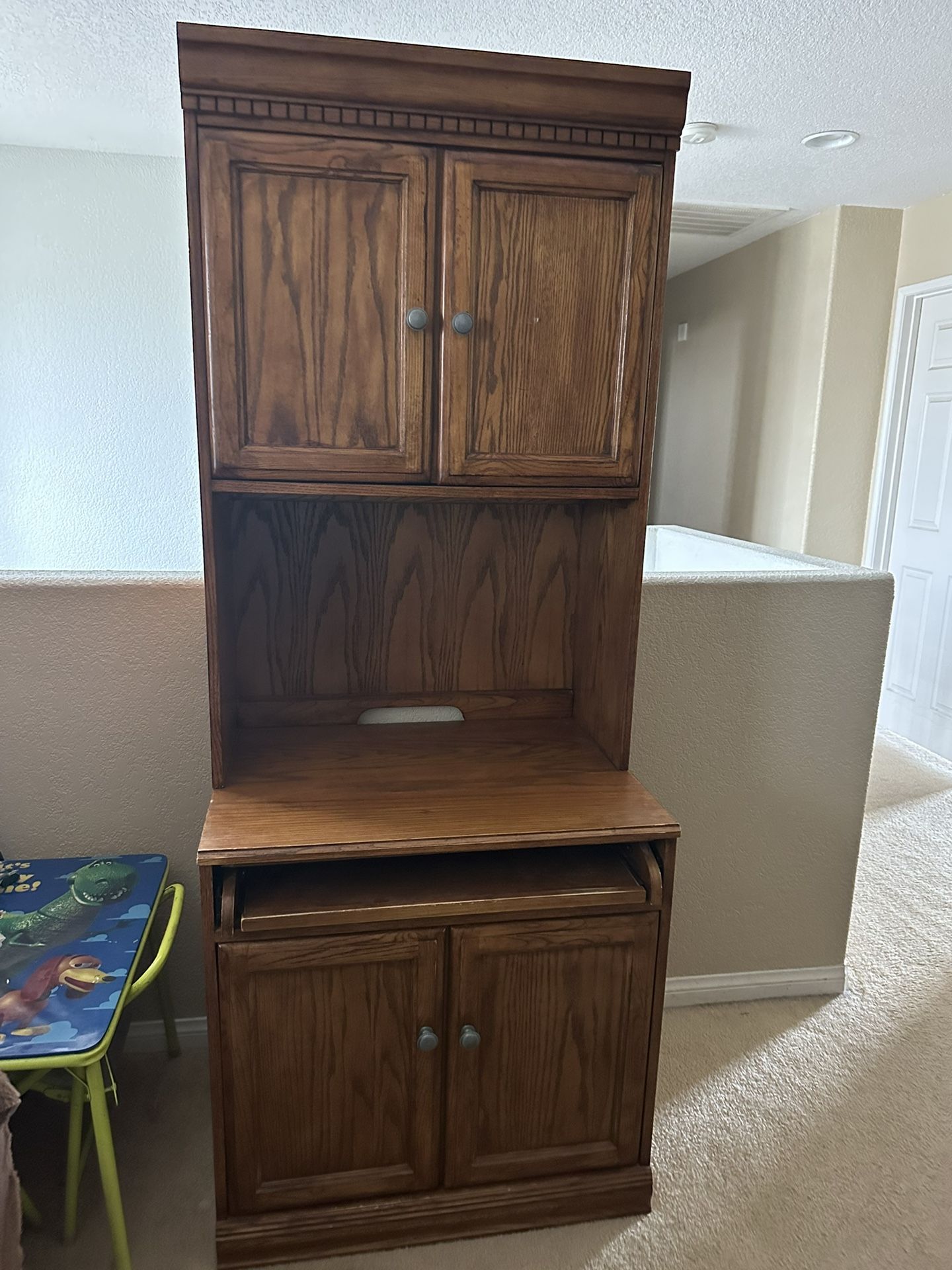 Wood Desk/ Bookshelf