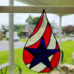 Teardrop American Flag Window Cling