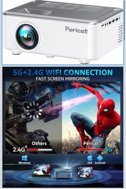 5G WIFI Bluetooth Projector with 100" Screen, 15000L Native 1080P Outdoor Projector