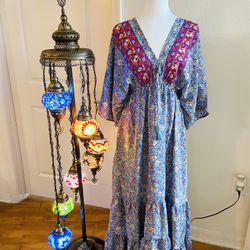 Women Dress One Size Boho Dress Festival Dress Multicolor Dress Long Dress 