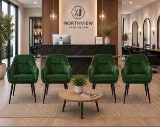 Business office chairs, waiting room chairs,  green chairs