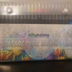 Watercolor Brush Pens Vibrant Markers Pre-Filled Color Precision Soft NylonBrush