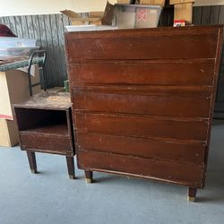 Rockford  National Furniture Company Mahogany Dresser And Side Table