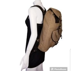 Sturdy The J.Peterman Company large rucksack backpack canvas leather man woma ** Price Is Firm**