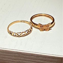 2 Gold Rings 10k Size 7