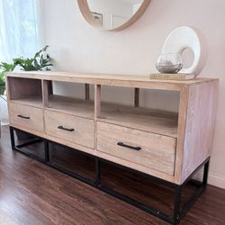 Copenhagen-Style Solid Wood TV Console / Media Cabinet