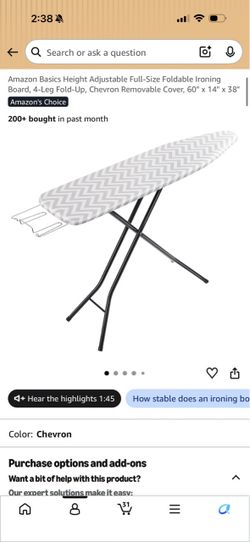 Amazon Basics Foldable Full-Size Ironing Board