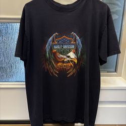 Harley Davidson Legends Life Flame Eagle Size Large T-shirt 