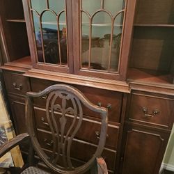 Dining Table/6 Chairs and/or China Cabinet/Secretary Desk