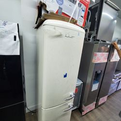 Retro fridge botton freezer new warranty  24 inches wide 71 hight..