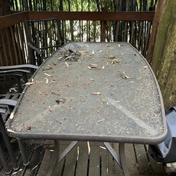 Large Patio Table + 4 Chairs