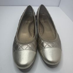 Vaneli Gold Metallic Ballet Flats Size 9.5N