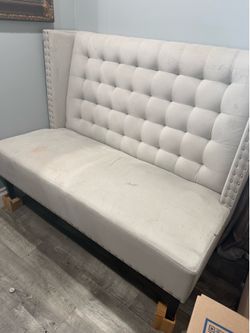 Tufted High-Back Upholstered Settee Bench