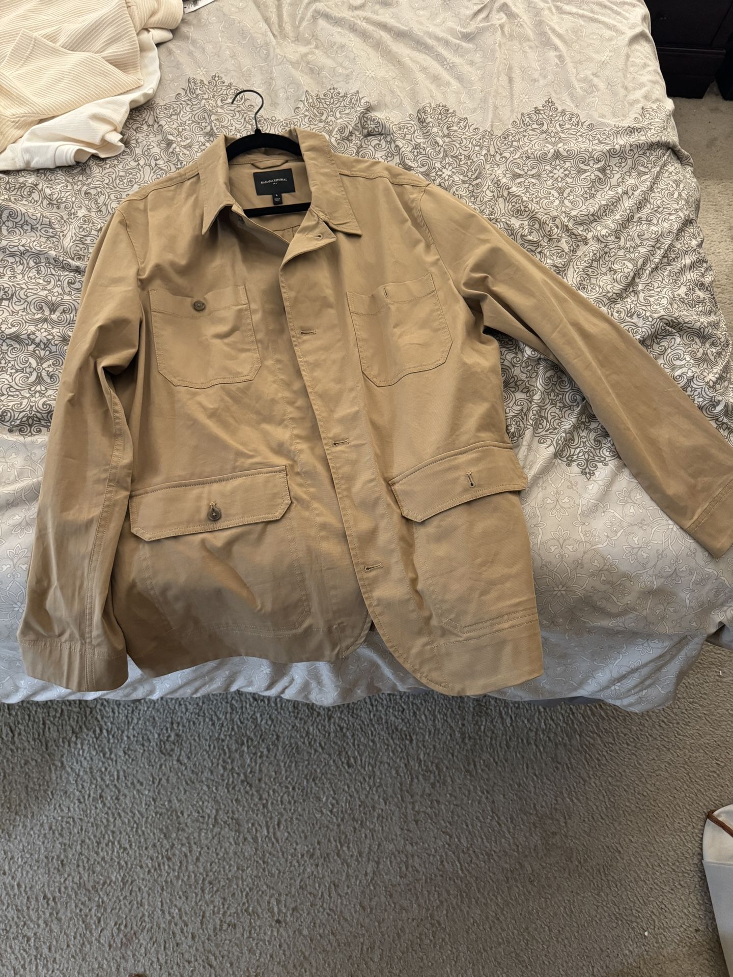 Banana Republic Khaki Luxe Twill Utility Blazer