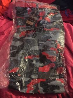 New red camo pants