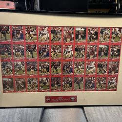 2002 Topps Coca Cola SF 49ers Uncut Sheet Framed