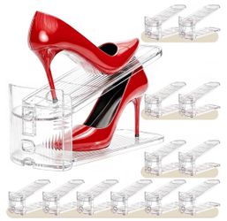 Clear Adjustable Shoe Slots Organizer Set