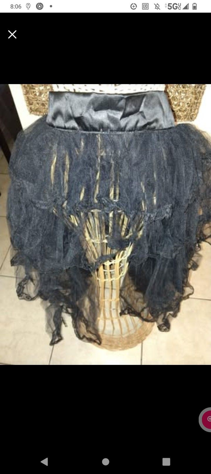 Black π€ 6 Layer Tulle Skirt (open in front and black)