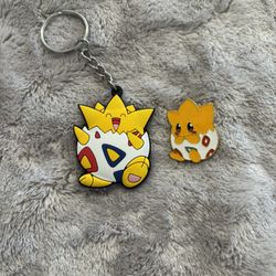 Togepi Pokemon Keychain And Pin Bundle Set 