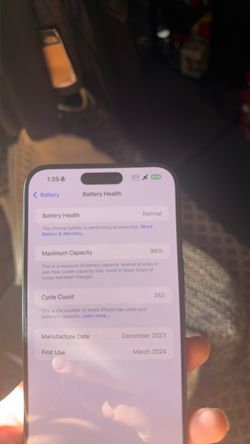 Apple iPhone – 96% Battery Health, 242 Cycles