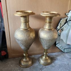 Brass Vases Set Of 2 